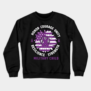 Purple Up for Military Kid Us Flag Cool Military Child Month Crewneck Sweatshirt